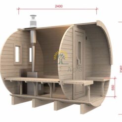 Sauna tønde 2,4 m / Ø 2,27