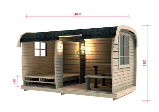 Camping hytte-”Bus” 2.3 m x 4 m