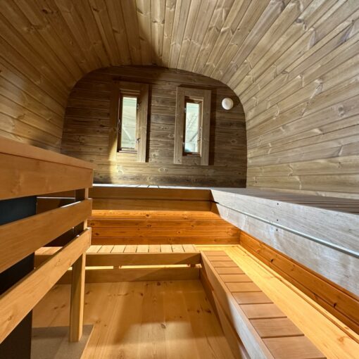 Sauna Bus 5,9 m x 2,3 m lavet af termotræ