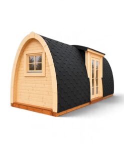 Isoleret campingpod med sideindgang – 2,4 × 6,6 m