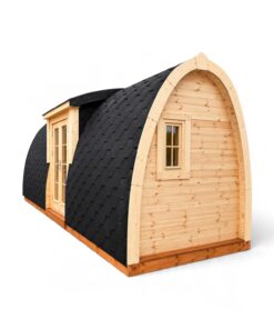 Isoleret campingpod med sideindgang – 2,4 × 6,6 m