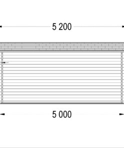 Bjælkehytte DREUX fladt tag 19.9m², 44mm