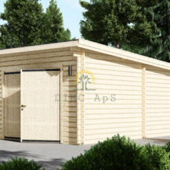 Træ Garage Modern fladt tag 24m², 44mm