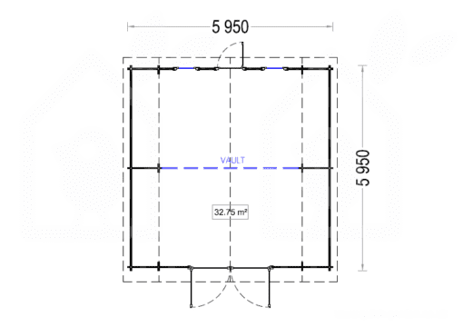 Træ Garage Texas 36m², 44mm - PLAN