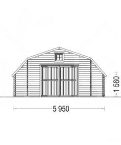 Træ Garage Texas 36m², 44mm - Plan