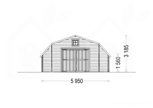Træ Garage Texas 36m², 44mm - PLAN