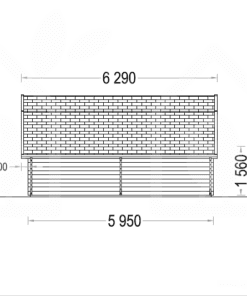 Træ Garage Texas 36m², 44mm - Plan