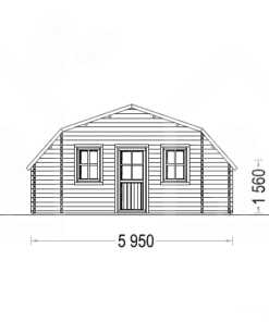 Træ Garage Texas 36m², 44mm - Plan