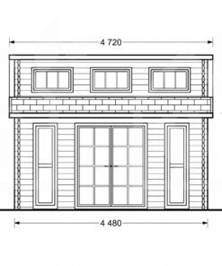 Bjælkehytte Alabama 20m² - Plan