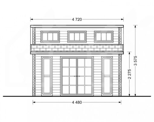 Bjælkehytte Alabama 20m² - Plan