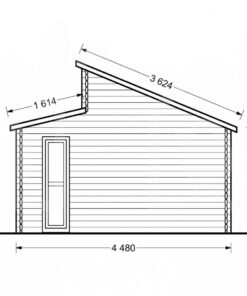 Bjælkehytte Alabama 20m² - Plan