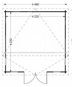 Bjælkehytte Alabama 20m² - Plan