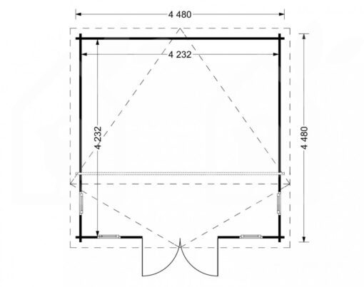 Bjælkehytte Alabama 20m² - Plan