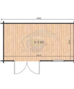 Erna 2,5 m x 4,5 m, 44mm floor plan