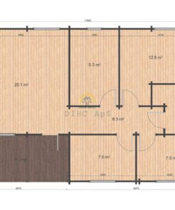 Feriehus Iberica T3 (7.92m x 11.84m), 68mm