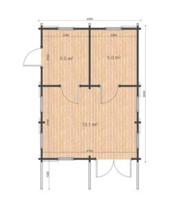 Feriehus med hems – TORINO (4.5 m x 6 m)