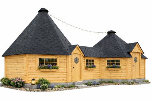 Dobbelt Grillhytte 16,5 m² + 25 m² med 4,6 m² Gang