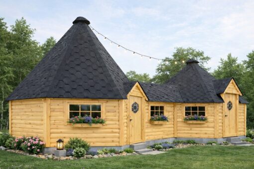 Dobbelt Grillhytte 16,5 m² + 25 m² med 4,6 m² Gang