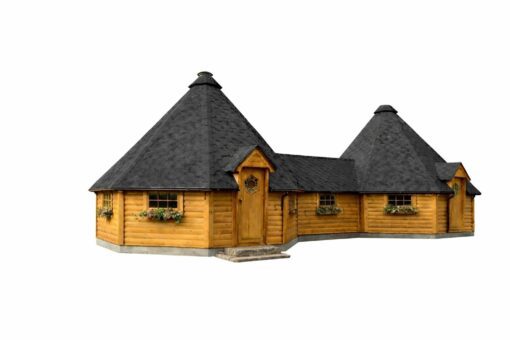 Dobbelt Grillhytte 25,0 m² med 4,6 m² forbindelsesgang