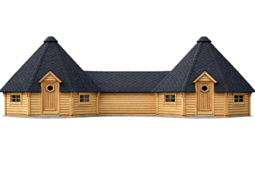 Dobbelt Grillhytte 25,0 m² med 4,6 m² forbindelsesgang