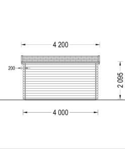 Bjælkehytte Lille fladt tag 12 m², 34mm