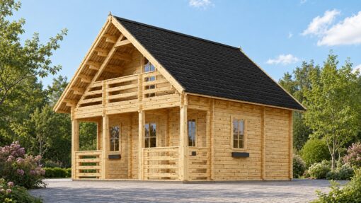 Bjælkehytte LIVINGTON – 50 m²