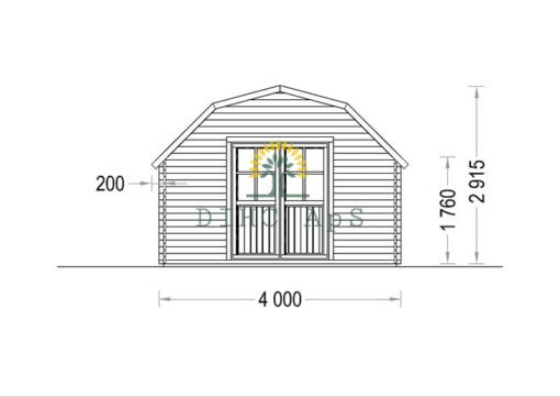 Bjælkehytte Orlando 16 m², 34 mm