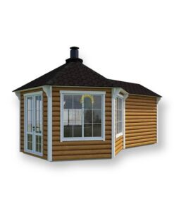 Pavillon af træ 9.2 m² med 2.5 m udvidelse