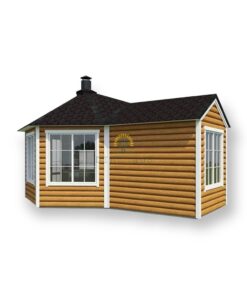 Pavillon af træ 9.2 m² med 2.5 m udvidelse