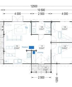 Feriehus DONNA 63m², 44mm/44+44 mm