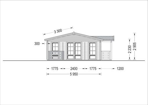 Feriehus DONNA 63m², 44mm/44+44 mm