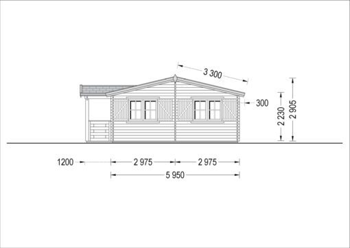 Feriehus DONNA 63m², 44mm/44+44 mm