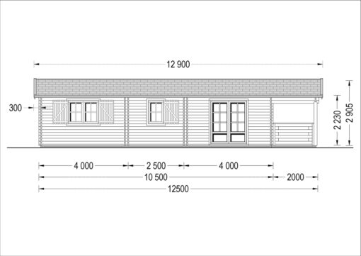 Feriehus DONNA 63m², 44mm/44+44 mm