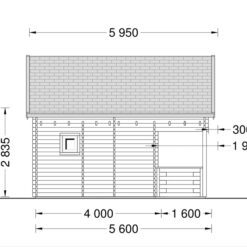 ALBI 20m² (5x4)+ terrasse, 44mm