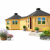 2 forbundne Pavilloner 16.5 m² med 3 m korridor