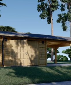 Garage med Dobbelt Carport 57 m²