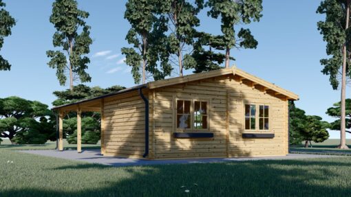 Garage med Dobbelt Carport 57 m²