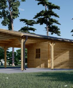Garage med Dobbelt Carport 57 m²