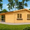 Garage med Dobbelt Carport 57 m² (9.5 m x 5.95 m), 44mm