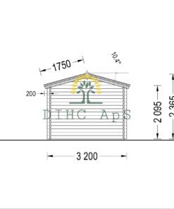 Træ garage 16,6m² (3,20 x 5,20), 44mm