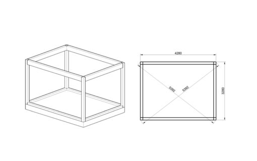 Isoleret cube - MANS CAVE (3 m x 4 m) - Fundament