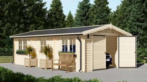 Enkelgarage WOODY (44 mm), 4x7,5 m, 30 m²