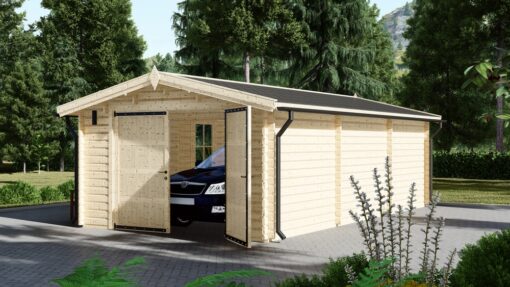 Enkelgarage WOODY (44 mm), 4x7,5 m, 30 m²