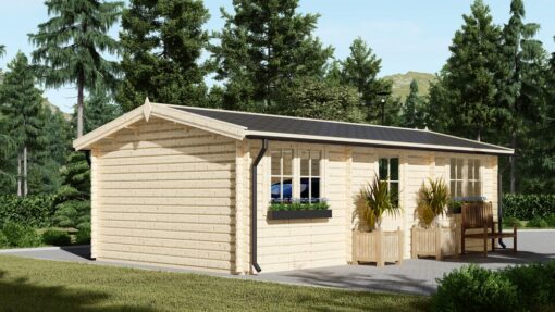 Enkelgarage WOODY (44 mm), 4x7,5 m, 30 m²