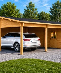 Tivoli – Dobbelt Carport med Studio (5.95 × 9.5 m, 44 mm)