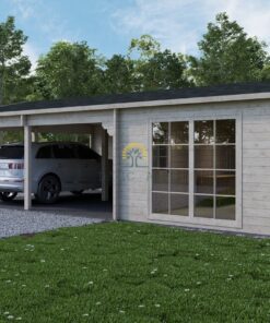 Dobbelt carport med skur 44,6 m²- Tivoli