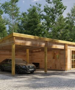 Dobbelt carport med studio 5.95x9.5 m – Tivoli 44 mm