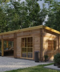 Dobbelt carport med studio 5.95x9.5 m – Tivoli 44 mm