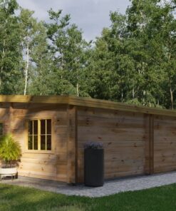 Dobbelt carport med studio 5.95x9.5 m – Tivoli 44 mm