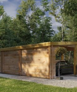 Dobbelt carport med studio 5.95x9.5 m – Tivoli 44 mm